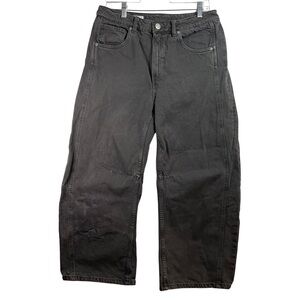 Zara  mid rise balloon Women's Black  Wide Leg Jeans